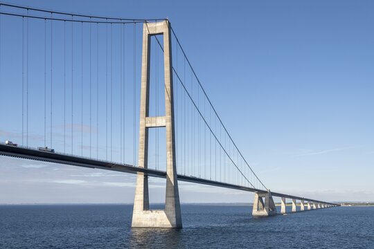 Storeb&aelig;ltsbroen or Great Belt Bridge, Store Belt, Great Belt, Denmark