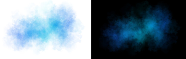 Obraz premium Dense blue smoke or mist cloud isolated on transparent background for artistic and creative design