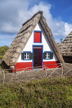 Traditional thatched house in Santana, Casa de Colmo, Madeira Island, Portugal