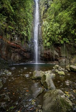 Cascata das 25 Fontes waterfall, long exposure, Rabacal, Paul da Serra, Madeira, Portugal