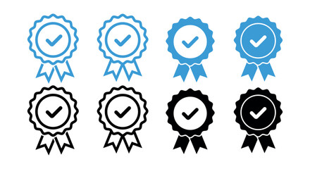 Verified Guaranteed Quality Badge Icon Set Vector Collection