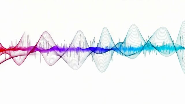 Abstract Sound Waveform Visualization with Colorful Spectrum Lines.