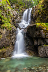 Bosumarne Falls Waterfall in Chilliwack Lake Provincial Park British Columbia Canada
