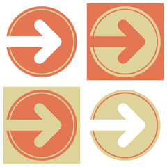 Colored variations of a pictogram in a circle
