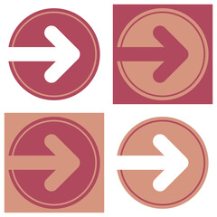 Colored variations of a pictogram in a circle