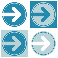 Colored variations of a pictogram in a circle