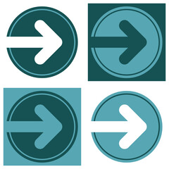 Colored variations of a pictogram in a circle