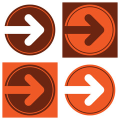 Colored variations of a pictogram in a circle