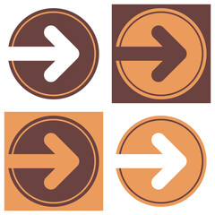 Colored variations of a pictogram in a circle