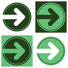 Colored variations of a pictogram in a circle