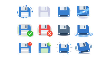 Save vector image glow effect generation icon tap simple appear sweep pulse