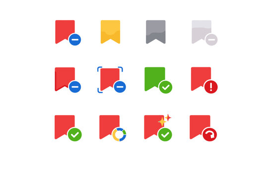 Flat saved highlight vector color loading confirmation remove action icon ui hover