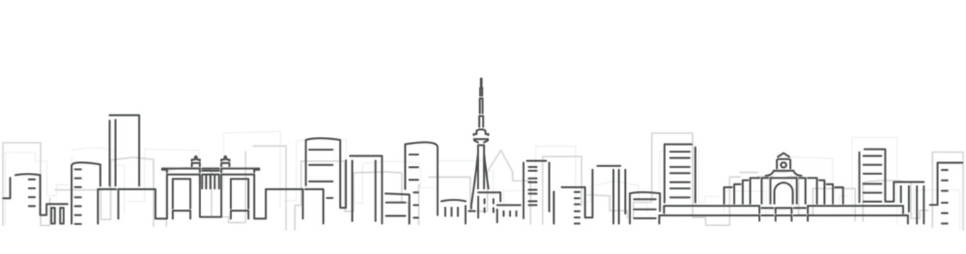 Changchun Simple Dark Lines Skyline on White Background