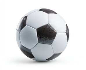 Classic soccer ball with black pentagons and white hexagons, casting shadow