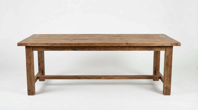 Rustic reclaimed wood farmhouse dining table with thick sturdy legs