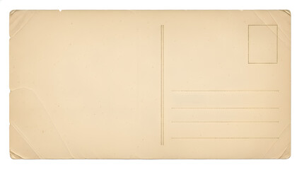 Antique Beige Postcard Mockup Isolated On White Classic Postcard Mockup For Retro, Travel, And Branding Projects