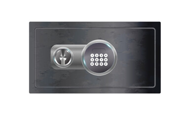 Safe Strongbox Vault Locker 3D Doors Set, Chrome Steel Banking Safes and Secure Lockers with Combination Mechanisms, Realistic Vector