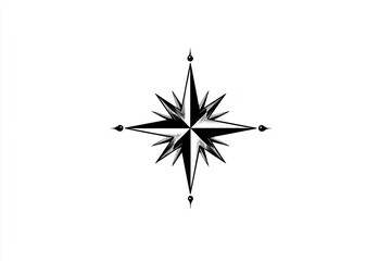 Black and white starburst graphic with pointed ends emanating from a central point
