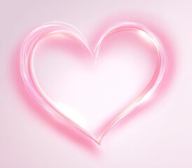 A glowing, ethereal pink heart shape against a softly-lit pink gradient background