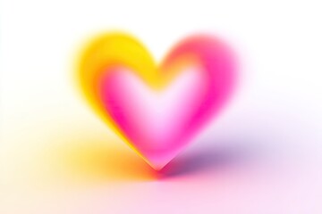 Soft, gradient-filled heart shape with bright yellow, pink, and white hues