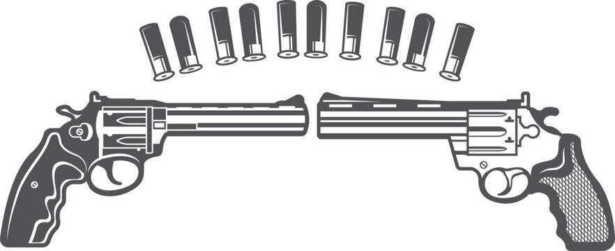 Retro guns black badge. Vintage weapon club