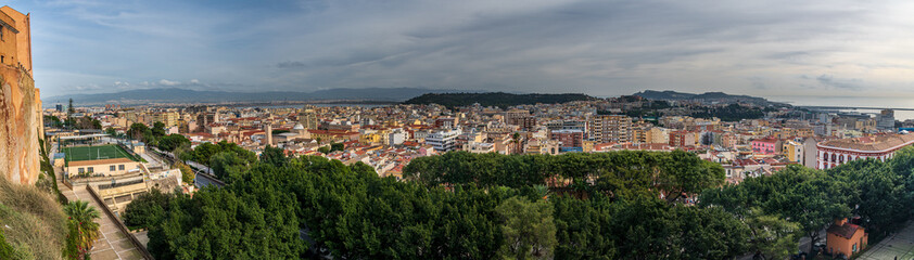 Aerial view of the city of Cagliari, Italy