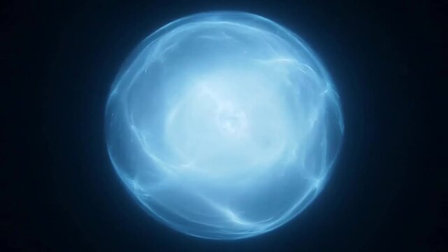 A mesmerizing video of a glowing blue orb in space