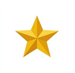 Fototapeta premium A 3D rendered, golden five-pointed star against a clean white background
