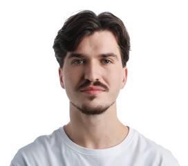 Naklejka premium Handsome man with mustache on white background