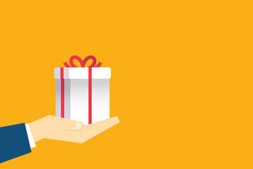 Hand holding or offering gift or present