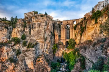 Ingelijste posters Ronda Puente Nuevo Puente Nuevo Bridge at Sunset in Ronda, Andalusia  © romanslavik.com