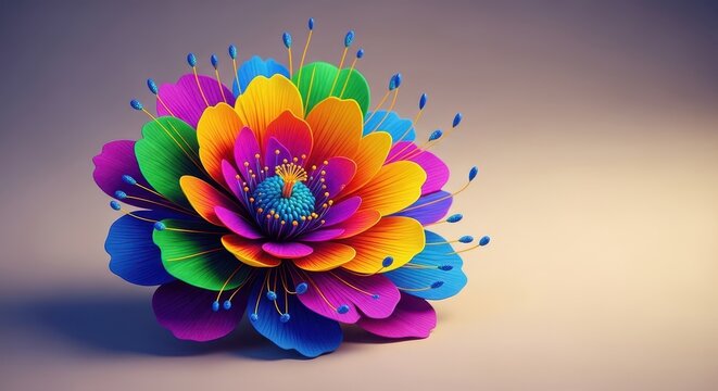 A single, colorful bloom resting on a soft background, symbolizing hidden messages, communication, and silent devotion or affection, floral, concept, meaning