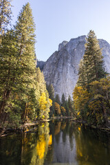 Yosemite Valley Autumn Panorama with Cathedral Spires © pwc