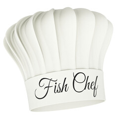 Fototapeta premium Fish Chef white chef hat. 3D rendering