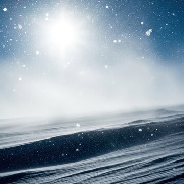 Intense sunlight filters through heavy falling snow during a fierce winter blizzard, creating a cold, luminous, and dramatic atmospheric scene, chilling</blockquote>, Blizzard, raw