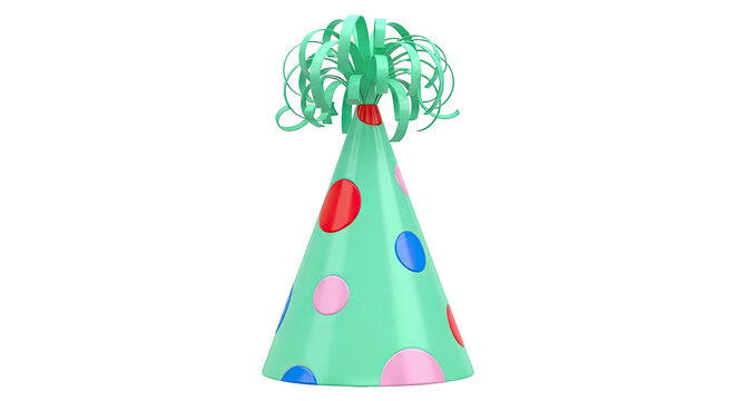 Mint Green Party Hat with Polka Dots and Tassel