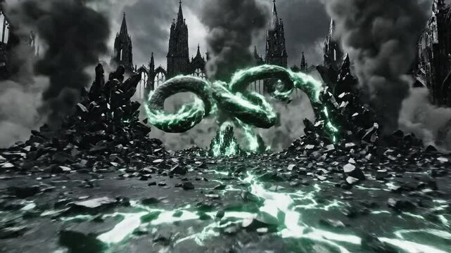 Epic Fantasy Realm Destruction - A Cinematic Visual Spectacle of Chaos and Power.