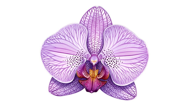 Purple Orchid Flower with Detailed Petals.