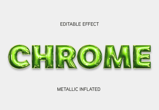 Glossy Metallic Inflated Text Effect
