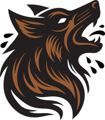 Howling Wolf Tattoo Symbol.eps