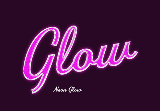 Neon Glow Script Text Effect