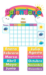Fototapeta premium calendario preescolar