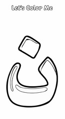 Obraz premium Colouring page of the Arabic letter Nun (ن)