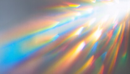 White Background With Bright Iridescent Sunlight Flares And Colorful Refractions