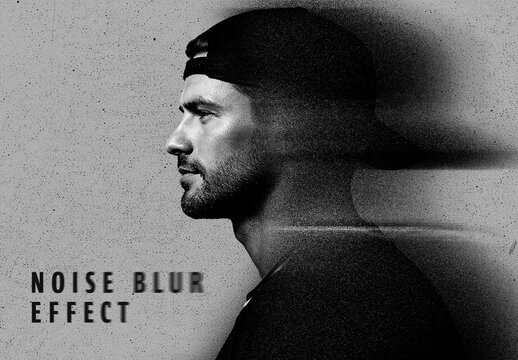 Dark Portrait Noise Blur Effect Mockup