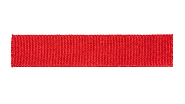 Bright, textured, vibrant red nylon webbing strap isolated on transparent background