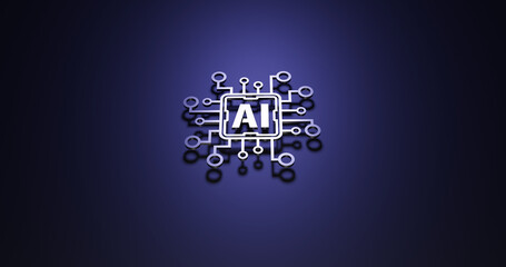 3d render ai sign dark background wallpaper