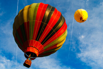 Fototapeta premium Two hot air balloons in morning sky