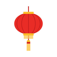 A vibrant red Chinese lantern illustration hangs with a vetcor design element in a festive setting.