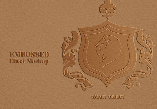 Embossed Craft Paper Image Effect Mockup